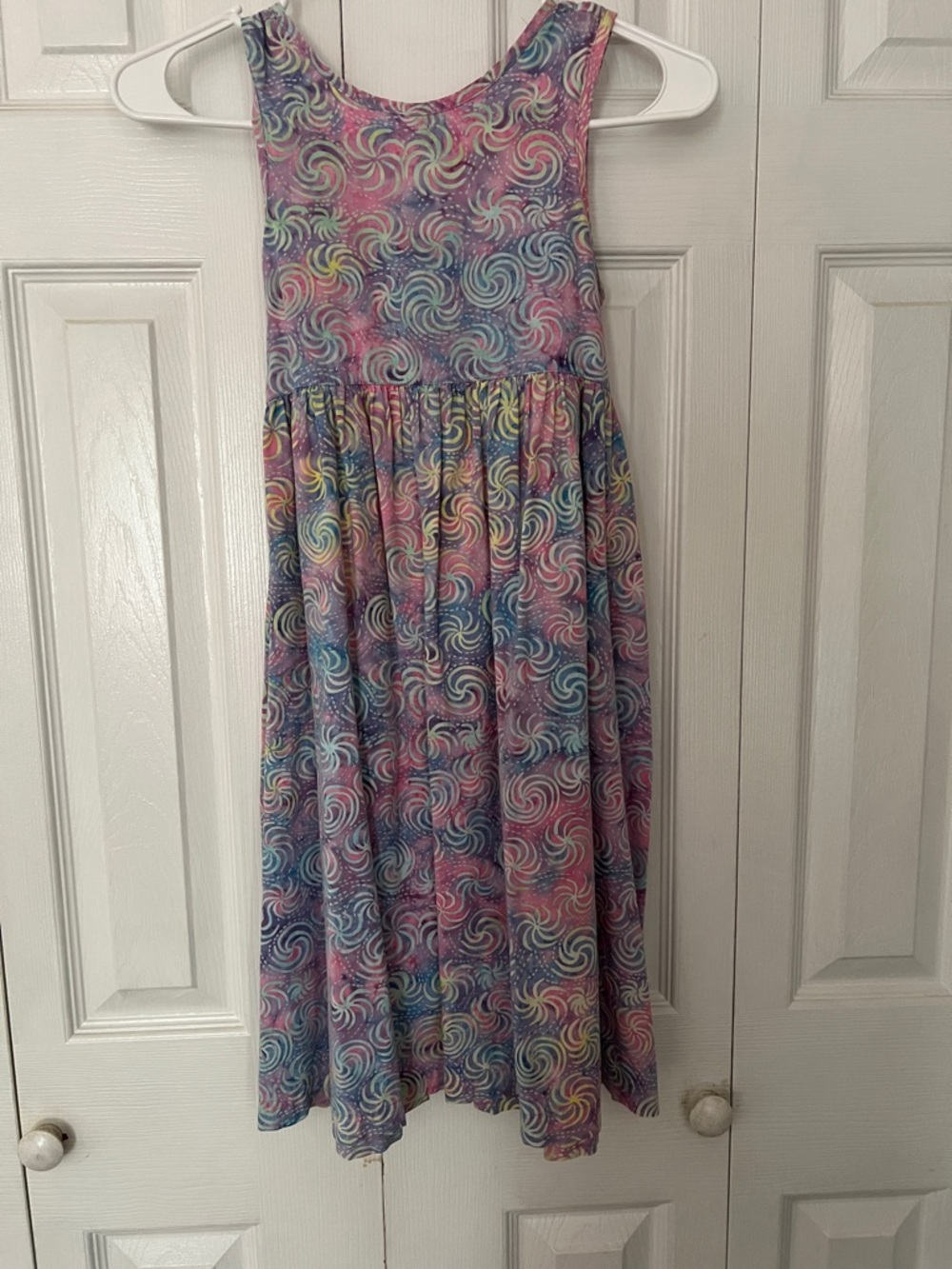 Rugged Bear Cotton Dress in Lavender & Mint Swirl